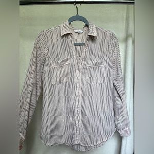 Pink Sheer Heart Button Up Blouse